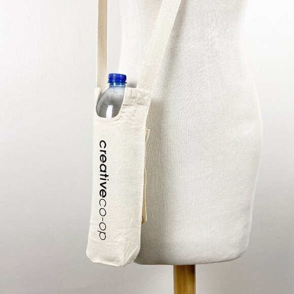 CREATIVE CO-OP | Canvas Water Bottle Phone Wallet Crossbody Holder Carryall Bag - Picture 2 of 10